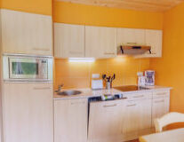 sink, indoor, wall, countertop, cabinetry, yellow, home appliance, floor, drawer
